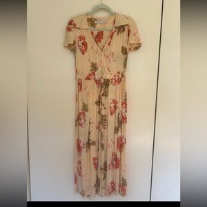 Dawn Dress - Cream and Red